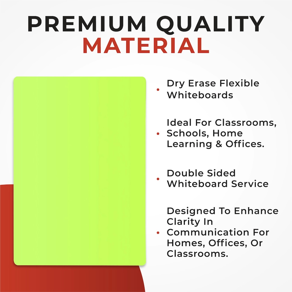 image 1 of Pack of 12 A4 Assorted Coloured Whiteboards with 12 White Board Marker Pens