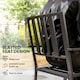image 3 of Outsunny 2 PCs Stackable Outdoor Garden Chairs with Metal Slatted Design, Black