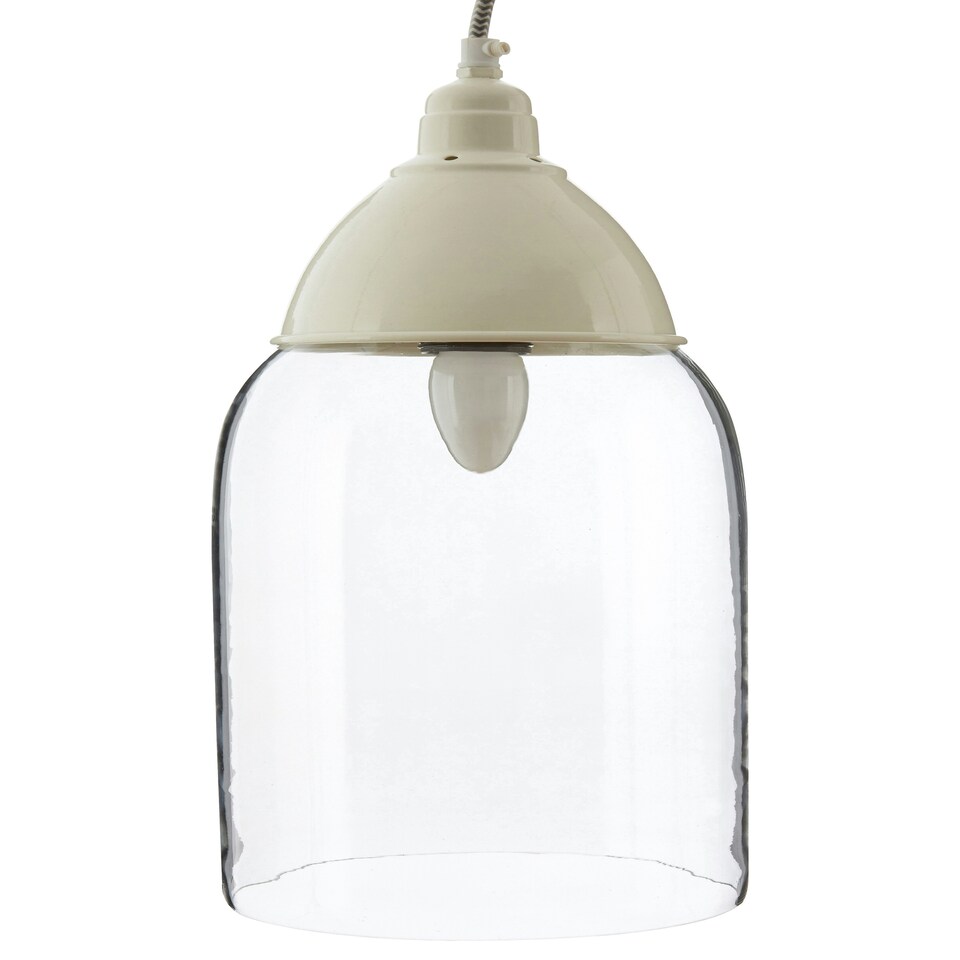 image 1 of Interiors by Premier White Glass and Iron Pendant Light