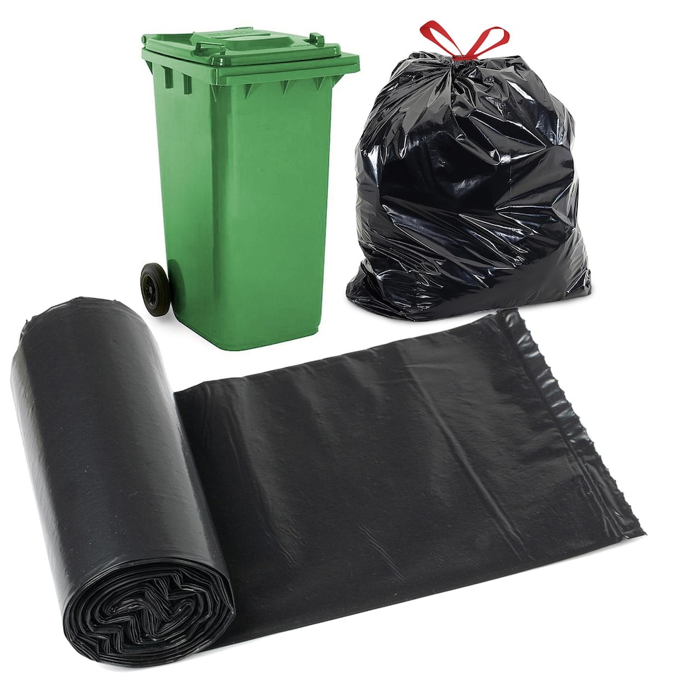 image 1 of GEEZY Large Bin Bags Heavy Duty Refuse Sacks 130L Black 10 Pack x1