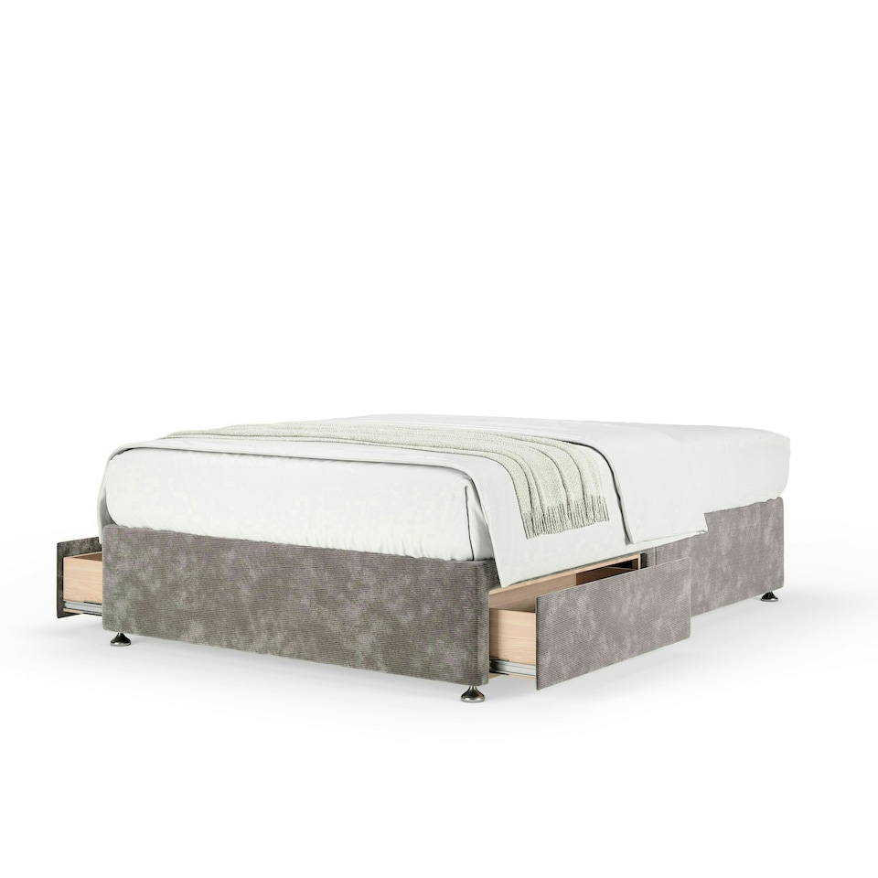 image 1 of Majestic 1000 Pocket Sprung Silver Chenille 2 Drawer Divan Set Super King