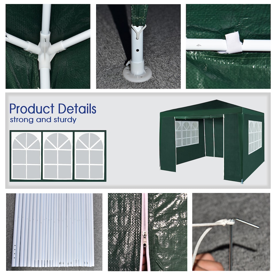 image 1 of MCC Direct 3x3 Event Gazebo Green with Sides | Green | Green