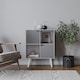 image 2 of Grey 4-Cube Storage Unit with 2 Wooden Doors and Legs | Grey | Grey & White | 1