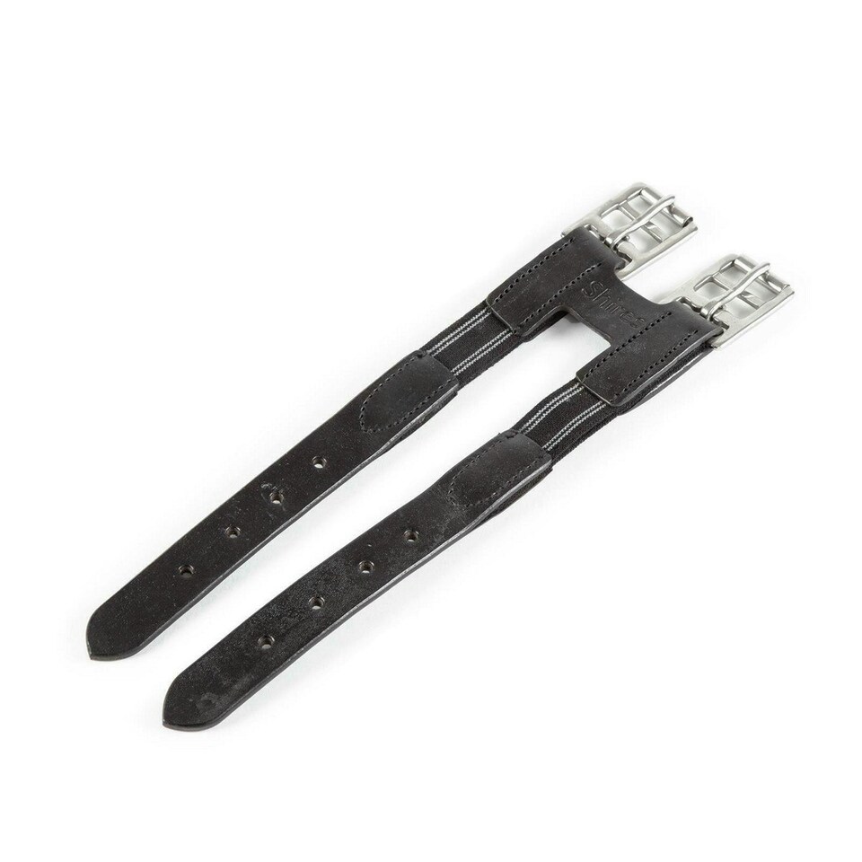 Blenheim Elasticated Leather Horse Girth Extension - Black - One Size