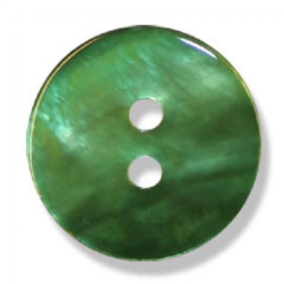 Trimits Emerald Green Round Dyed Agoya Shell Buttons for Dressmaking - 24mm - per value pack of 50