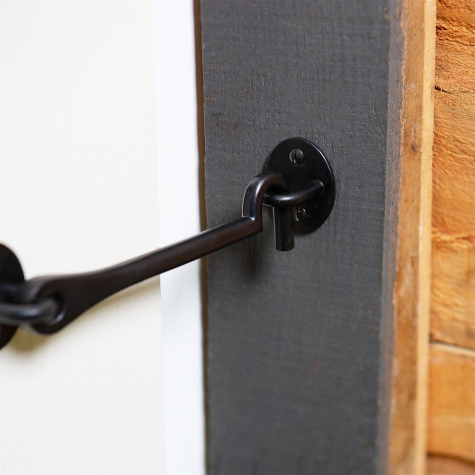 image 1 of Hammer & Tongs Rustic Cabin Hook and Eye - W165mm - Black