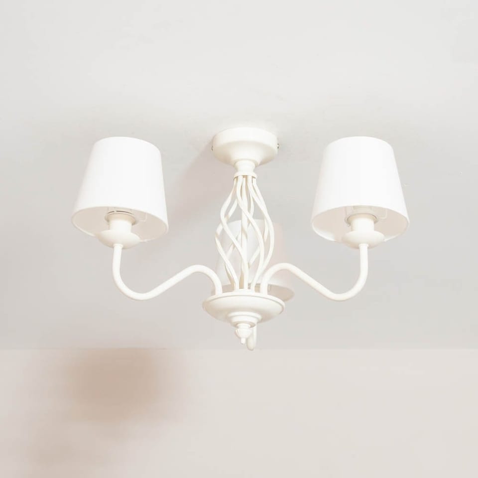 image 1 of ValueLights Memphis Cream 3 Way Chandelier | Cream