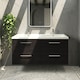 image 3 of Balterley Level Wall Hung 4-Drawer Vanity Unit with Double Basin for Modern Bathroom Storage | Black | Black Woodgrain