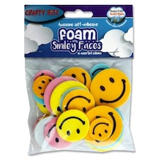 Pack of 30 Smiley Faces Foam Stickers by Crafty Bitz [DNLE]