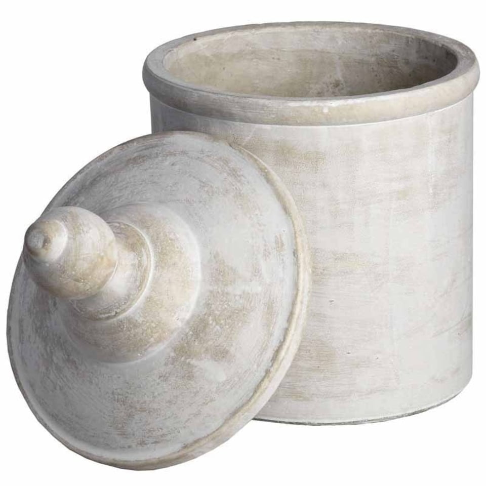 image 1 of Antique White Cannister - kitchen storage - L15 x W15 x H25 cm