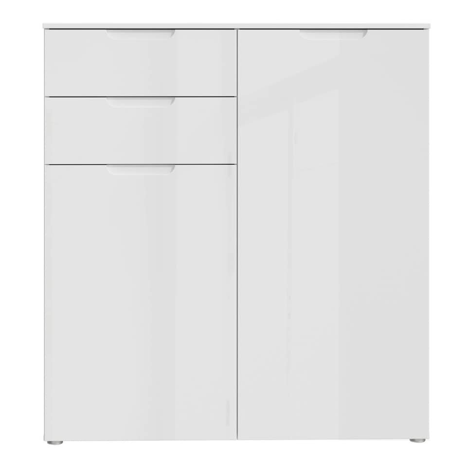 image 1 of Sienna Chest of Drawers in White/White High Gloss