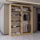 image 3 of Sliding Wardrobes 4U Modern Panelled Mirror Sliding Wardrobe – 120cm to 203cm, White, Black, Grey, Oak | Brown | Oak 180cm