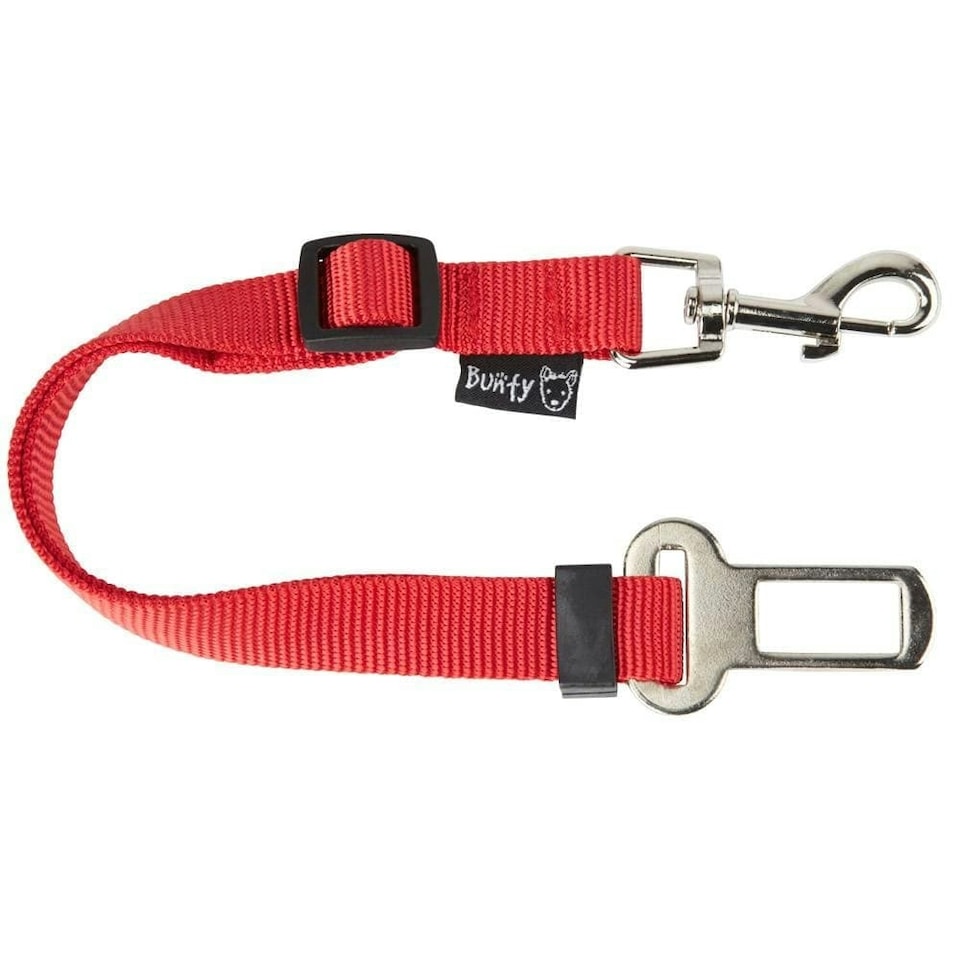 image 1 of Dog & Cat Seat Belt Safety Travel Restraint, Harness Clip For Car Van Lead Red