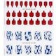 image 3 of Nail Sticker (patterned) - # Shell We Burgundy Pedi - 36pcs Multi