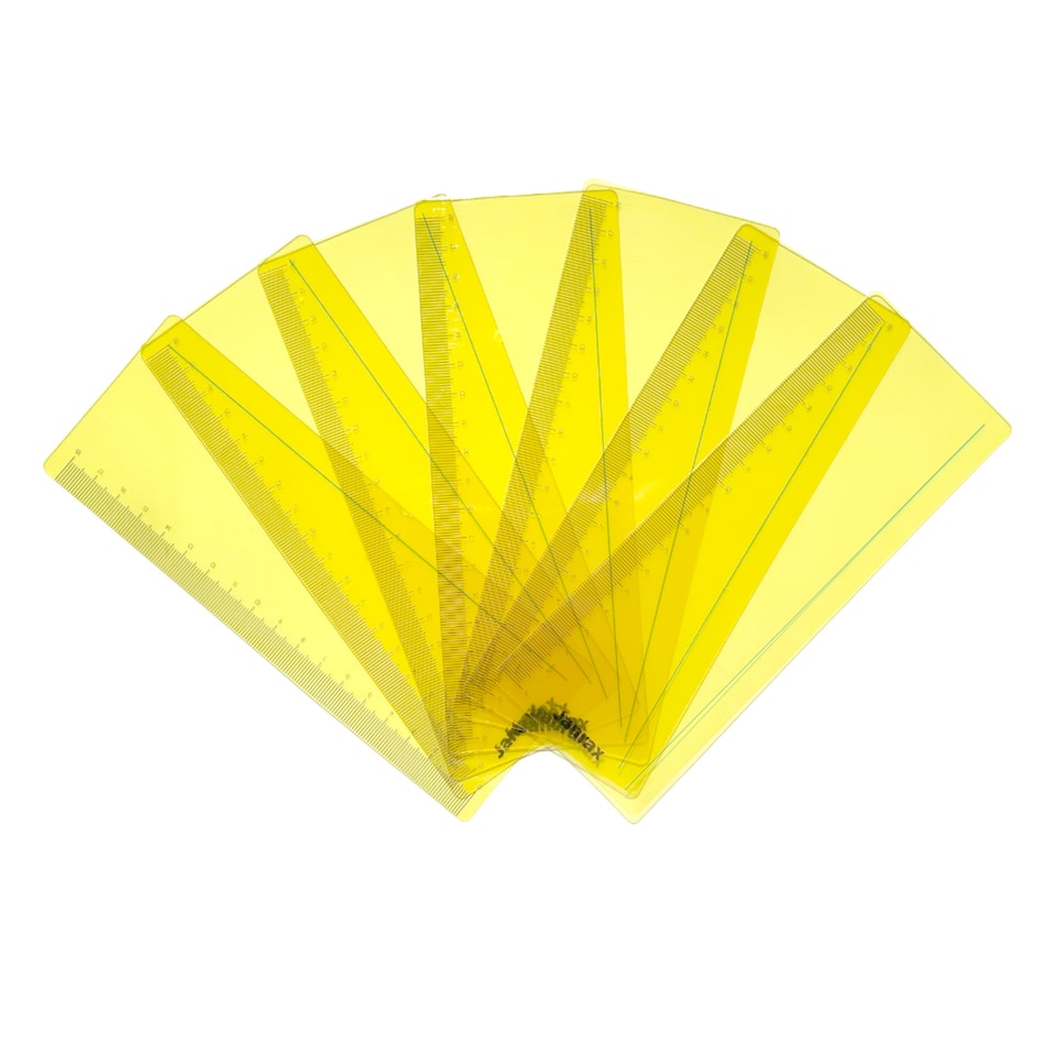 image 1 of Pack of 8 Yellow 191x70mm Dyslexia Overlay Reading Rulers  - PET Material, Rounded Corners | Yellow | Yellow
