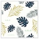 image 1 of Gold glitter & navy leaves (Picutre Frame) White | L