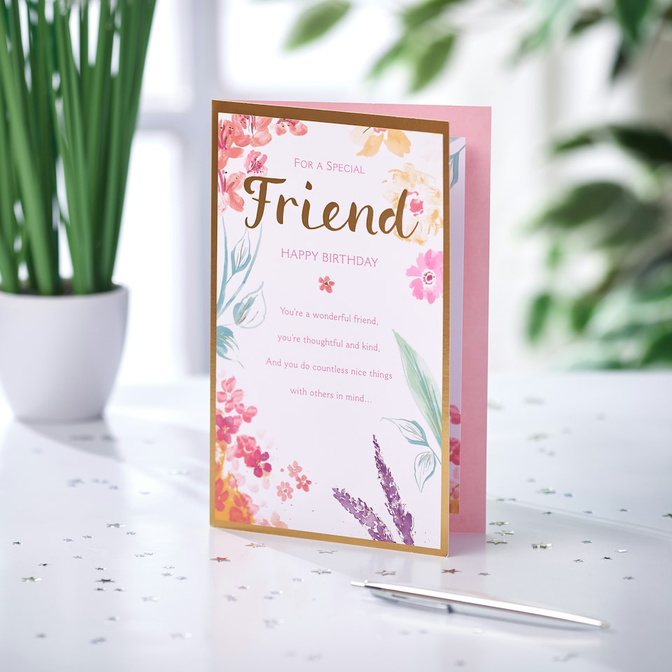 image 1 of Friend Birthday Card - Floral