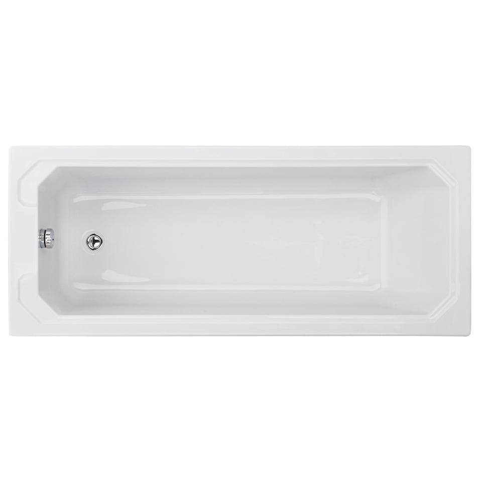 image 1 of Harrington Straight Single Ended Shower Bath Tub, 1700x750mm - White | White | White | 1