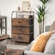 image 8 of COSTWAY 3-Drawer Storage Cabinet Dresser Organizer W/ Shelf Brown