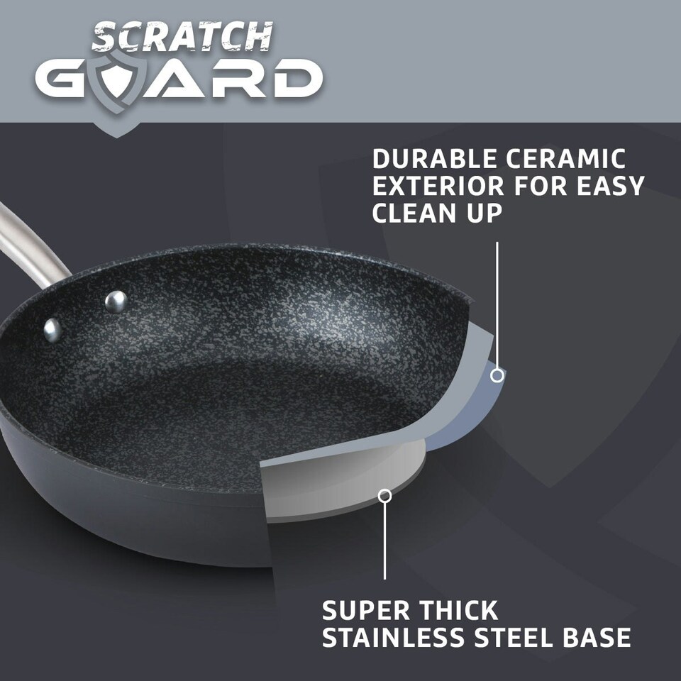 image 1 of Prestige Scratch Guard Pan Set with Milk Pan Non Stick Cookware - Pack of 4