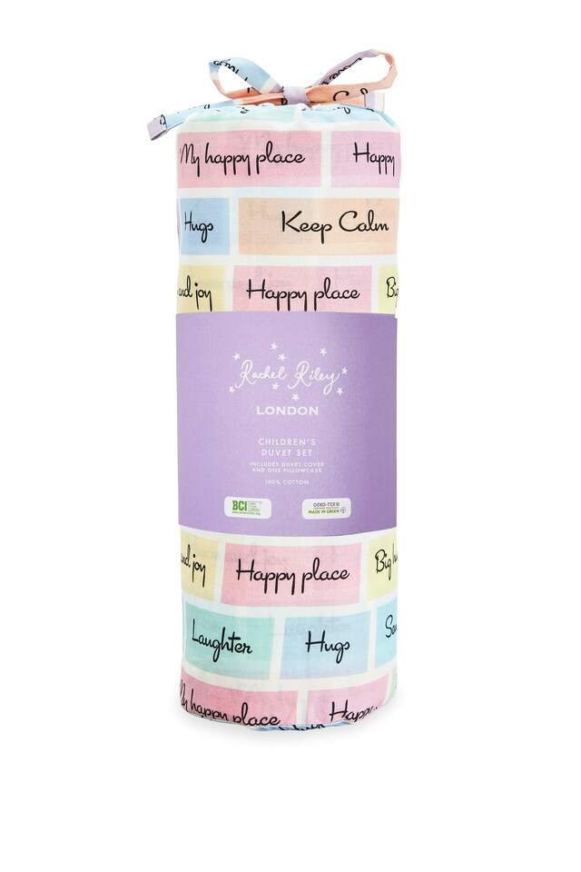 image 1 of Rachel Riley Motivational Duvet Cover Set Cot Bed | Multi | One Size