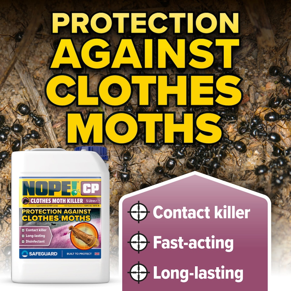 image 1 of NOPE CP Moth Killer (5 Litre) Fast acting, Odourless, Long-lasting Moth Repellent for Home, Clothes, Wardrobe, Room & Carpets