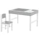image 1 of HOMCOM kids Table and Chair Set 2 in 1 Activity Play Table for Bricks w Storage | Grey