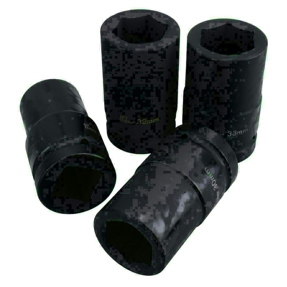 image 1 of 1in Drive Deep Metric Impact Impacted Sockets 6 Sided 27mm - 33mm 4pc Set