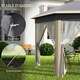 image 10 of Outsunny 3x4m Hexagon Gazebo w/ Mesh Curtains Outdoor Garden, Khaki