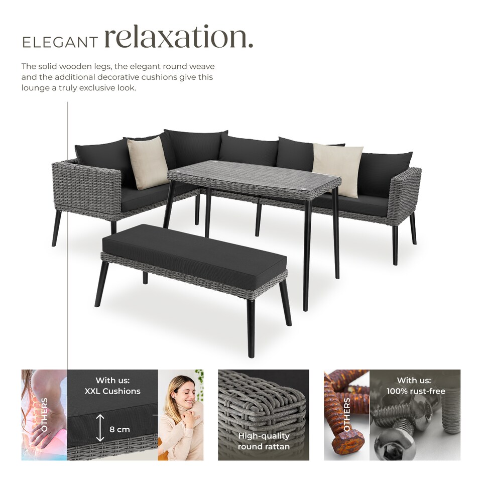 image 1 of Rattan lounge set with aluminum frame, Pula