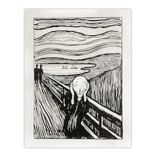 The Scream 1895 Black and White Munch Vintage Huge Wall Art Print 18X24 In