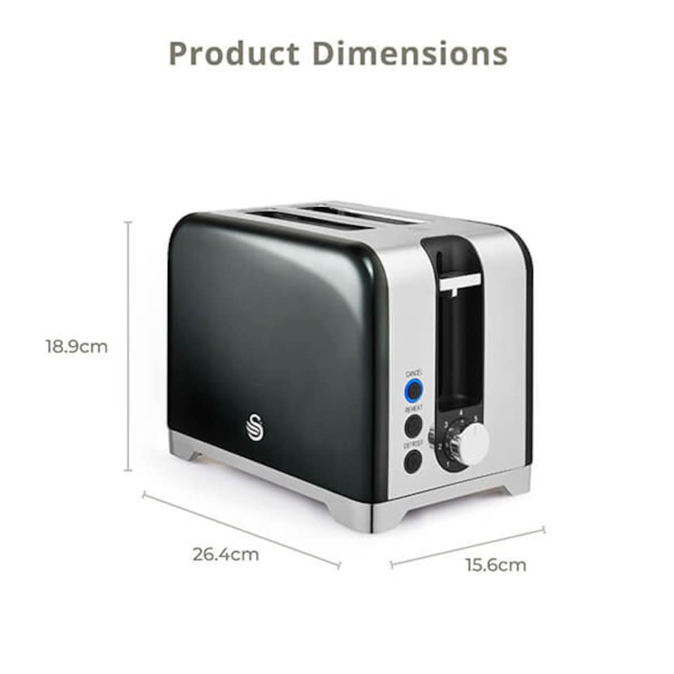 image 1 of Swan Solace Graphite 2 Slice Toaster