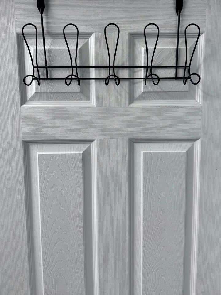 image 1 of Showerdrape Lyrical Black Over Door Storage Hooks