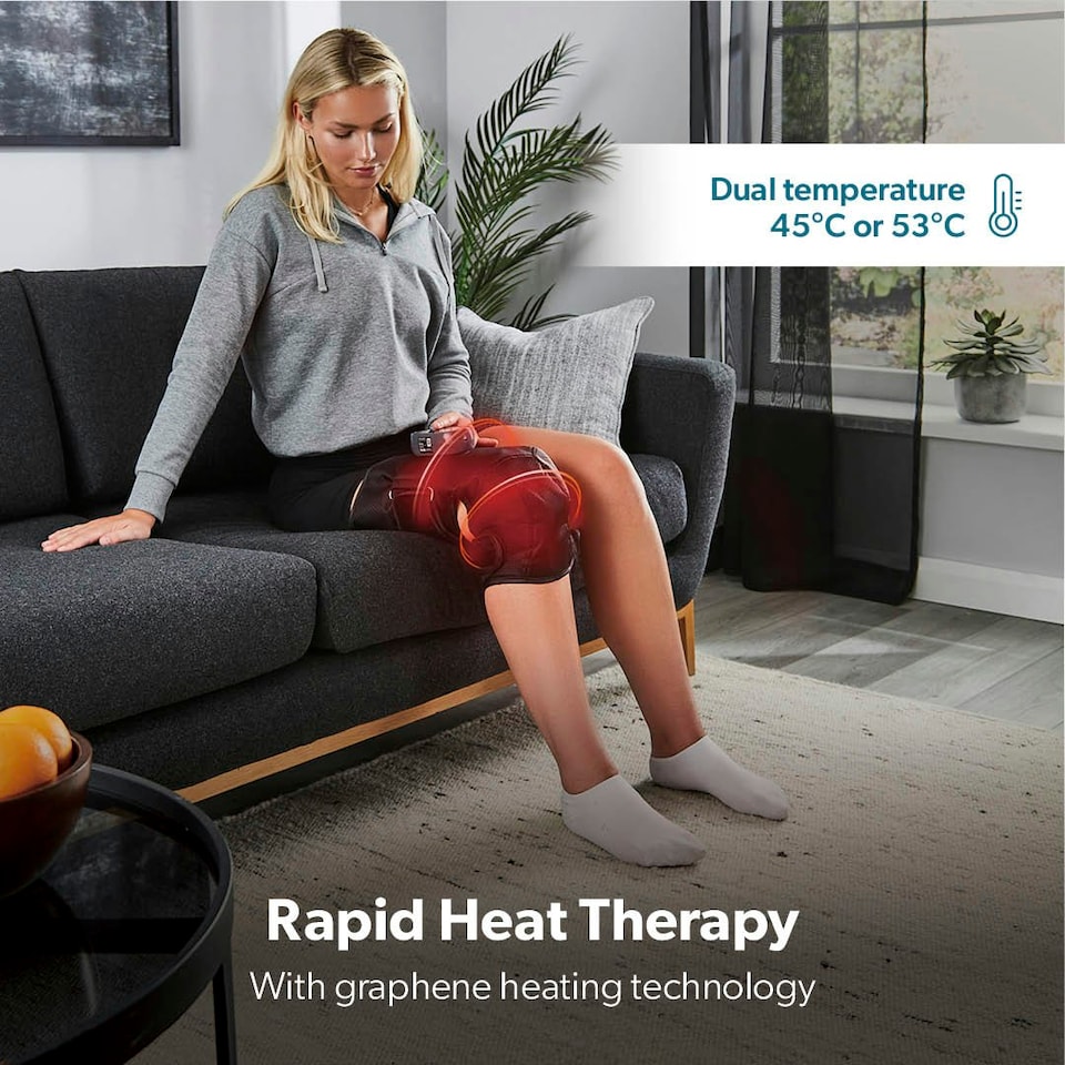 image 1 of GEEPAS 2-in-1 Knee and Calf Leg Massager with Heat