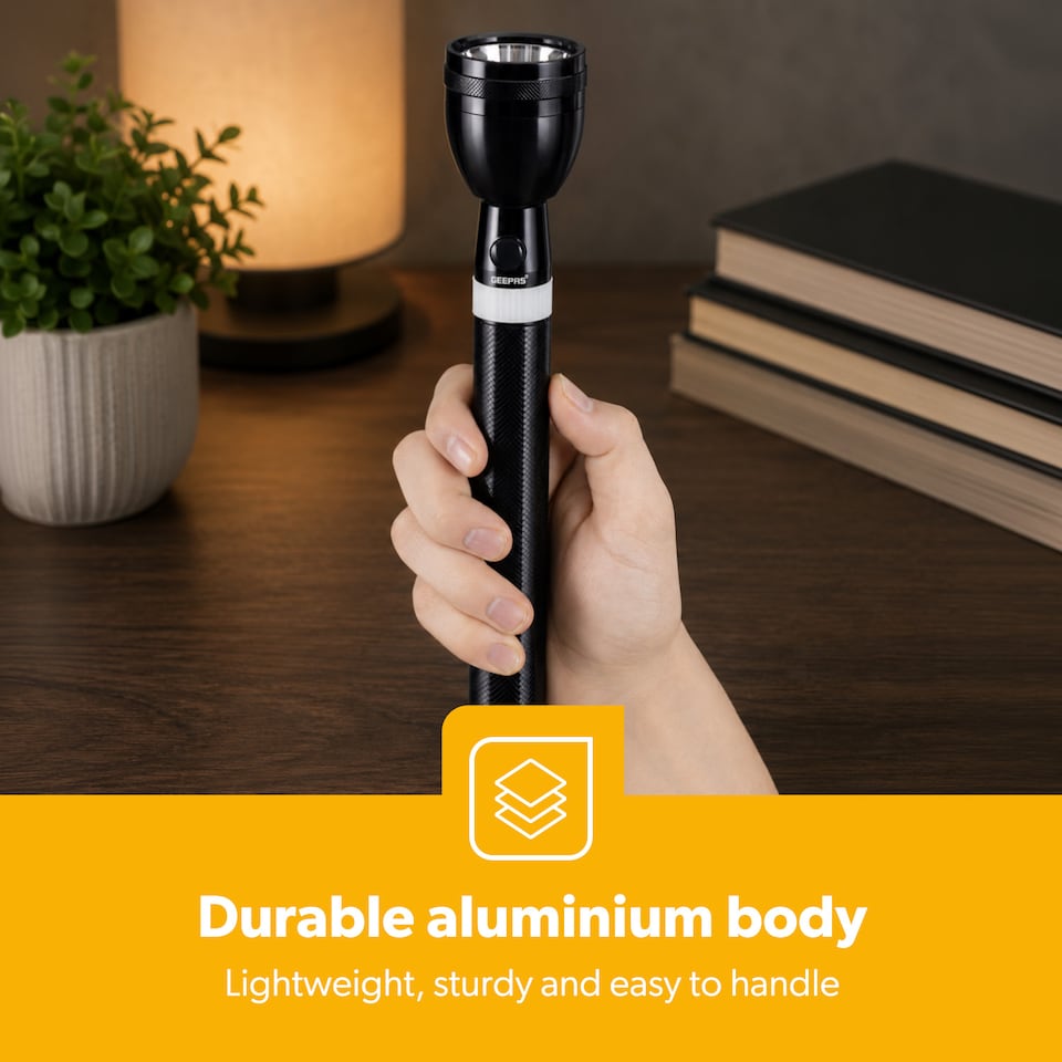 image 1 of GEEPAS Rechargeable LED Torch, 5000mAh Long Battery Life Flashlight