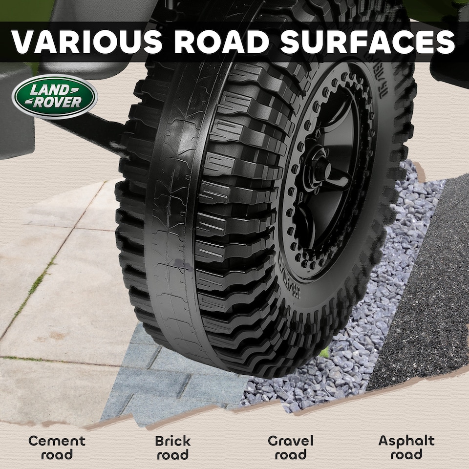 image 1 of AIYAPLAY Land Rover Licensed Electric Car for Kids, 12V Battery-Powered Kids Ride On Car with Remote Control, Music, Horn, Suspension Wheels, LED Lights, Off-Road Toy for 3-5 Years Old, Green