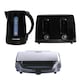 image 1 of Hamilton Beach Essentials Kettle, 4 Slice Toaster & Deep Fill Sandwich Toaster Set - Black