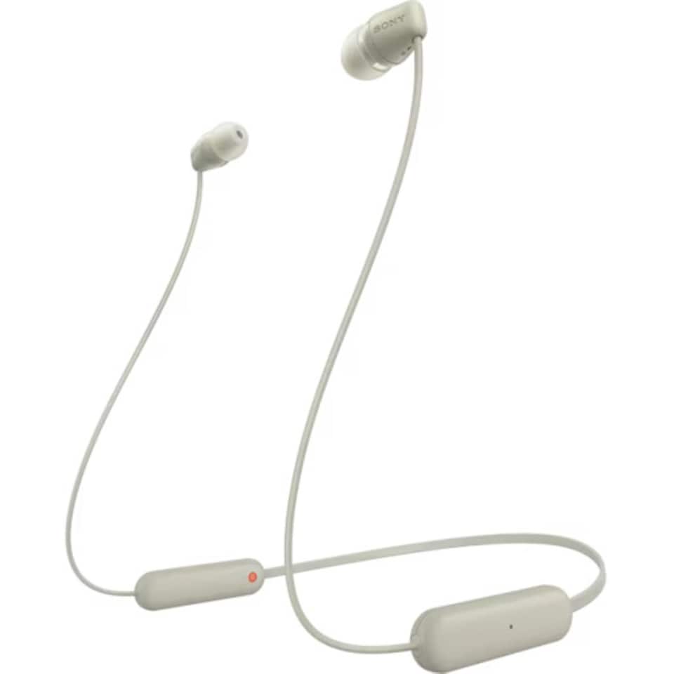 image 1 of Sony WI-C100 Wireless In-ear Headphones | Cream | Taupe