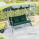 image 7 of Outsunny Outdoor Seat Cushions Back Cushion with 2 Pillows, Seat Pads | Green | Green | Seat cushion: 150x50x10cm, Back cushion: 150x50x10cm, Pillow: 40x30x15cm