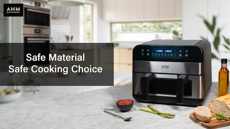 image 1 of AHM Electronics Air Fryer - 10L Multi Basket with Dual Cook, 3 in 1 Basket Combination, 8 Cooking Presets, Large Viewing Window,