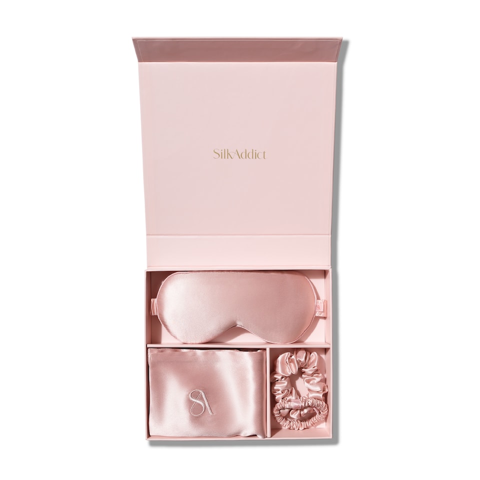 image 1 of Silk Addict 100% Mulberry Silk Gift Set - Pale Pink