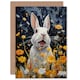 image 1 of Moonlit White Florals Kids Rabbit Birthday Child Card