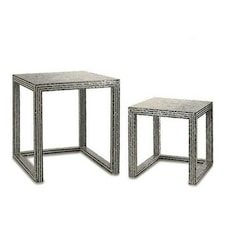 Side table Grey Mother of pearl Particleboard (2 Pieces) N/A