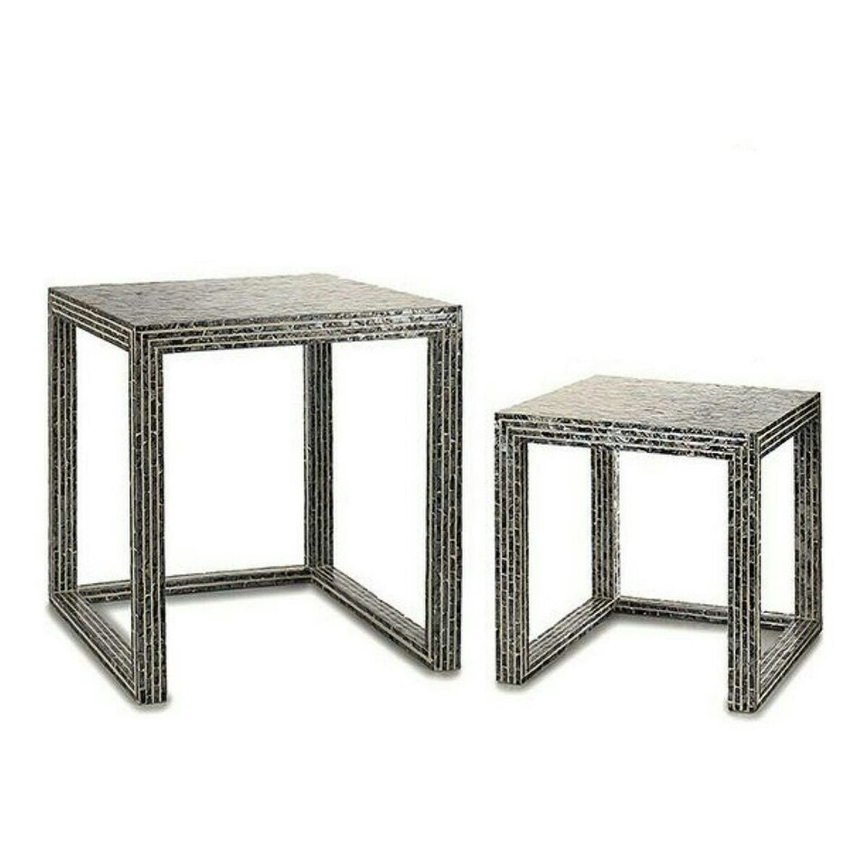 Side table Grey Mother of pearl Particleboard (2 Pieces) N/A