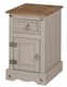 image 4 of Mercers Furniture Corona Grey Wax Narrow Pot Cupboard Bedside Cabinet 1 Door 1 Drawer Table Solid Wood Pine Wooden Bedroom with Mexican Styling