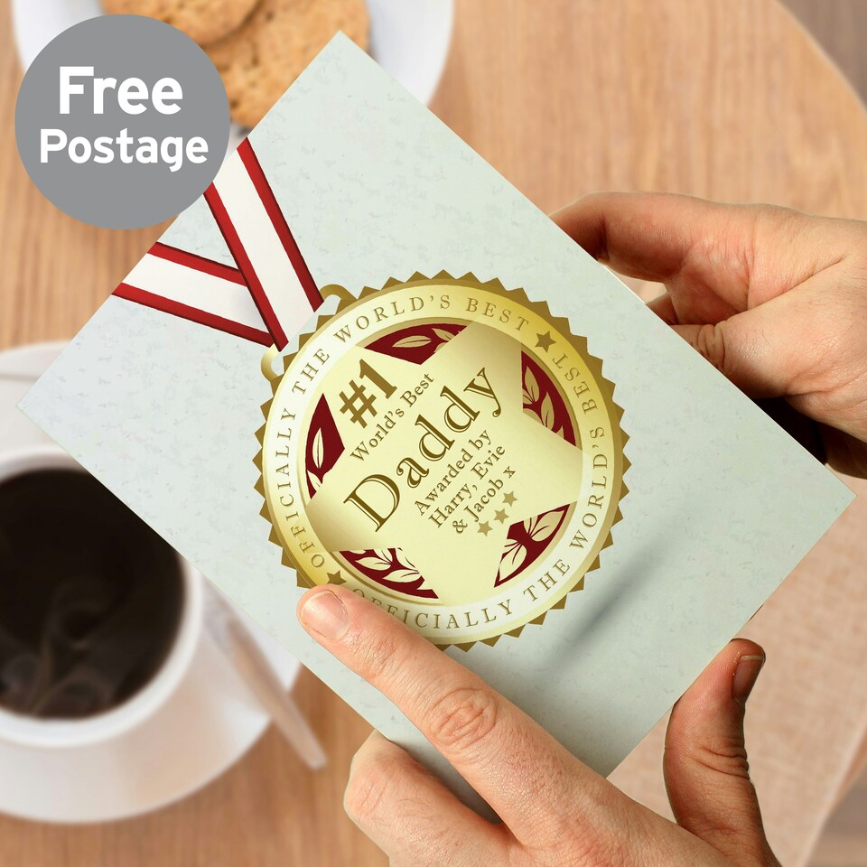 image 1 of Personalised Number 1 Medal Card