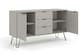 image 6 of Augusta Industrial Pine Medium Sideboard - 2 Door 3 Drawer Rustic Wooden Storage Cabinet with Hairpin Legs | Grey | Grey | One Size | 1