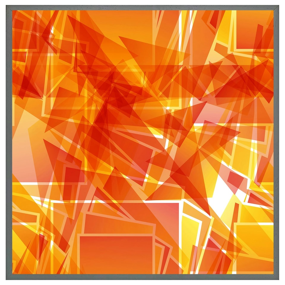 image 1 of Orange geometric (Picture Frame) Black | L