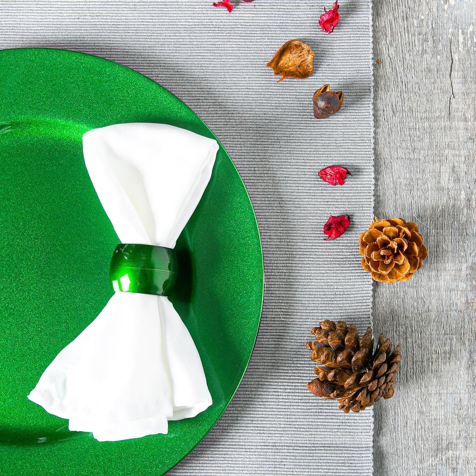 image 1 of Argon Tableware Metallic Charger Plates - 33cm - Green - Pack of 6