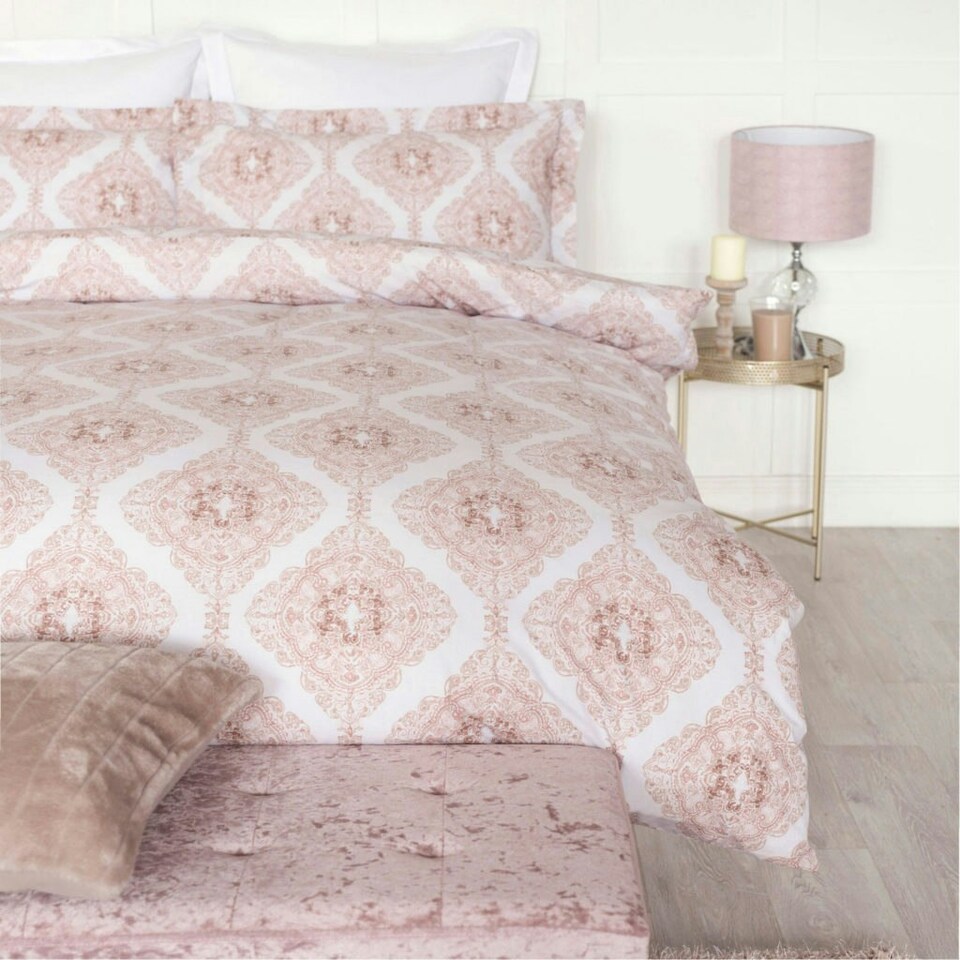 image 1 of Belledorm Ava Duvet Cover Set - Blush - King
